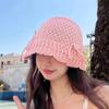 Beach Korean Straw Hat Summer Women Visor Breathable Chic Bucket Hats Fisherman Cap Hand Weaving Girl Fishing Sun Caps For Women