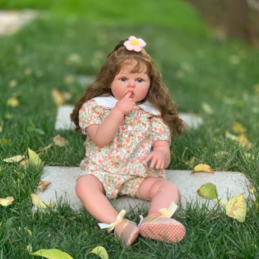 

BZDOLL 60cm 24 Inch 3D-Paint Skin Reborn Toddler Baby Boy Doll for Girl Cloth Body Soft Vinyl Princess Bebe Dress Up cloth body doll