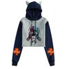 Dragon Ball Son Goku Saiyan Print Color Block Cat Ear Student Hoodie