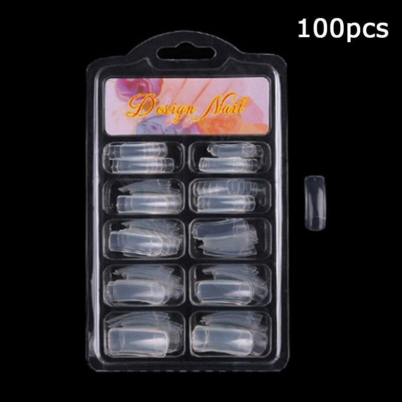 

100 шт./200 шт., набор искусственных накладных ногтей для французского акрила, натуральные, с полным полупокрытием, прозрачные накладные ногти для салона и дома, сделай сам