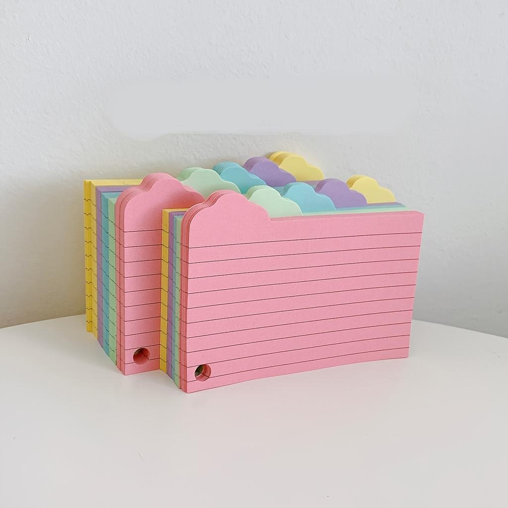 125 PCS Tabbed Index Cards, Colorful 3 x 5 Inch Flash Card Dividers Cards Ruled Notecards with 2 rings for Learning Note Taking To Do List
