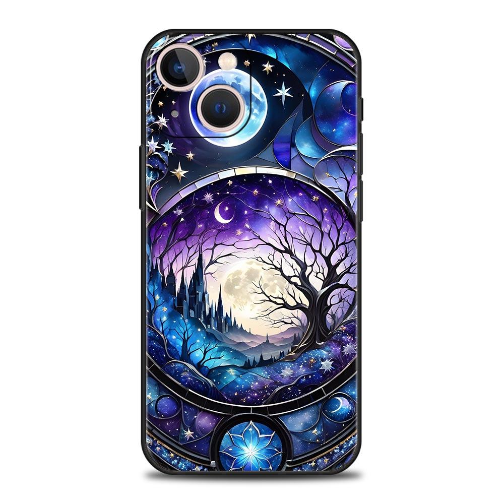 Universe Starry Sky Moon Phone Case Cover for iPhone 17 16 15 14 13 12 11 Pro Max 17 Air Plus Shockproof Soft TPU Shell Fundas