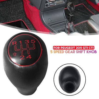 5-Speed Gear Knob Lever Shift Handball Plastic Gear Head Suitable For Peugeot 205 Shift Lever Red With Arrow 44x61mm