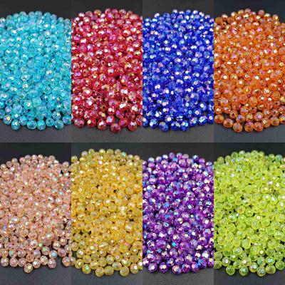 6mm/100Pcs 8mm/40Pcs Ακρυλικό Διαφανές AB Στρογγυλές Χάντρες Χέρι Χάντρες Έγχρωμες Χάντρες Αξεσουάρ DIY Beads Υλικό