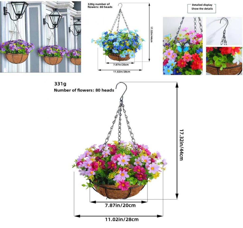 Woondecoratie Kunstbloem Hangmand Met Vlindervorm Voor Woonkamer En Tuin