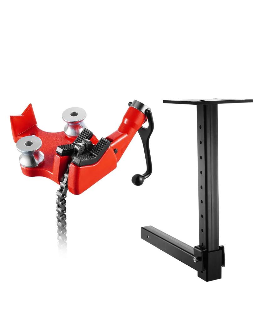 VEVOR Heavy-Duty Pipe Chain Vise, 1/8" - 5" Pipe Capacity, 26" Rugged Chain & Cast Iron Base