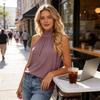 Sleeveless Knit Tank Top For Women With Tie Details Summer Casual Wear