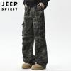JEEP SPIRIT Men's Loose Straight-Fit Wide-Leg Cargo Pants