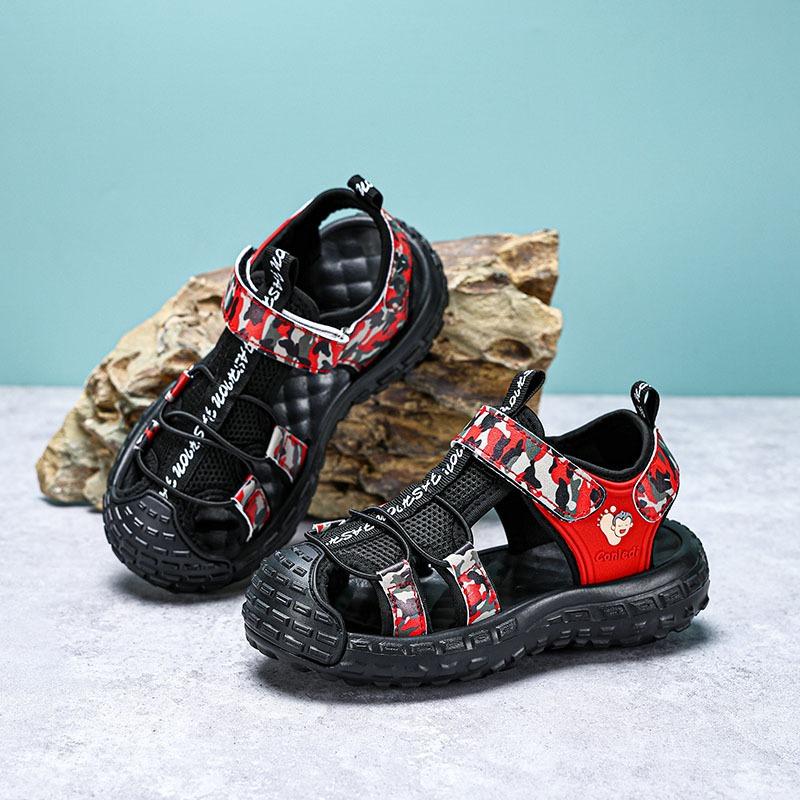 Boys' Sandals Summer New Children's Baotou Sports Soft-soled Sandals Students Middle and Older Children Non-slip Beach Shoes