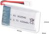 Set of 4 LiPo Batteries 3.7V 600mAh for Drones | Compatible with Syma X5, Cheerson CX-30W, Skytech M68 | Includes Charger, Silver