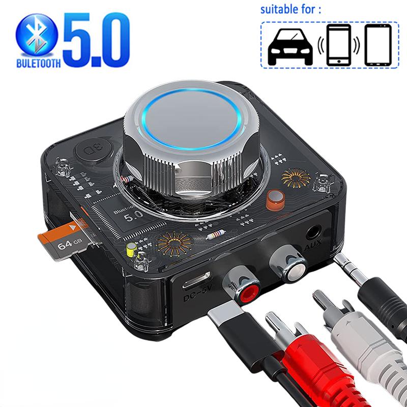 Bluetooth 5.0 Audio Receiver  3D Stereo Music Wireless Adapter TF Card RCA 3.5mm 3.5 AUX Jack For Car Kit Wired Speaker Headphone