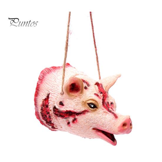Halloween Pendant Realistic Creepy Hanging Rat Pig Head Spider Bat Decoration Haunted House Prop for Halloween Party