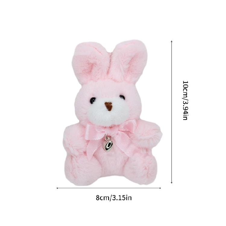 4 Colors Plush Stuffed Animal Rabbit Toy Pendant Keychain for Valentines Day