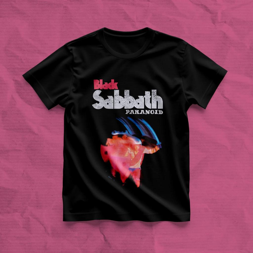 Black Sabbath Paranoid Motion Trails T-Shirts Men Novelty 100% Cotton Tee Shirt Crew Neck Short Sleeve T Shirt Plus Size Clothes