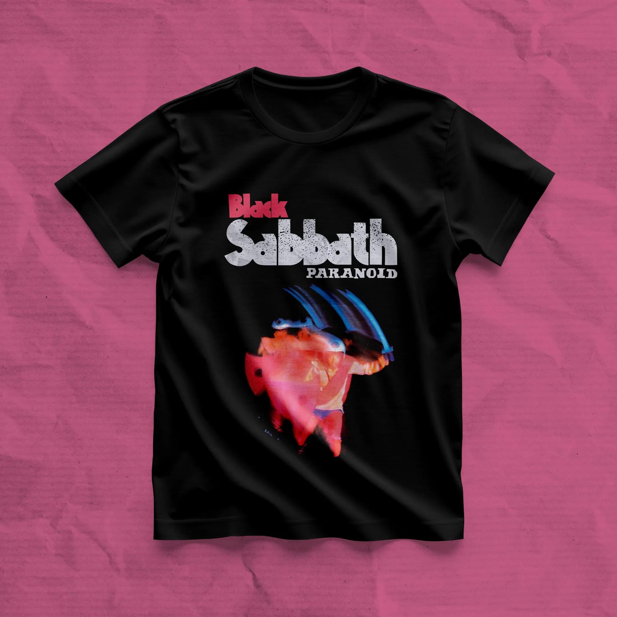 

Black Sabbath Paranoid Motion Trails T-Shirts Men Novelty 100% Cotton Tee Shirt Crew Neck Short Sleeve T Shirt Plus Size Clothes 4XL