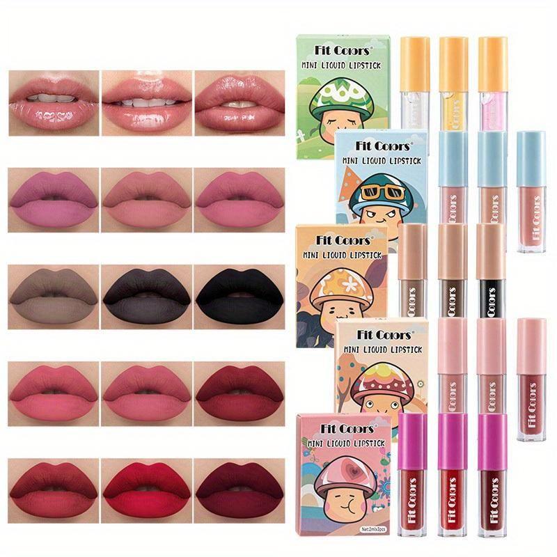 Lip Three-piece Set Moisturizing Matte Lip Plumping Liquid Lip Oil Matte Non-stick Cup Lip Gloss Lipstick Christmas Gift
