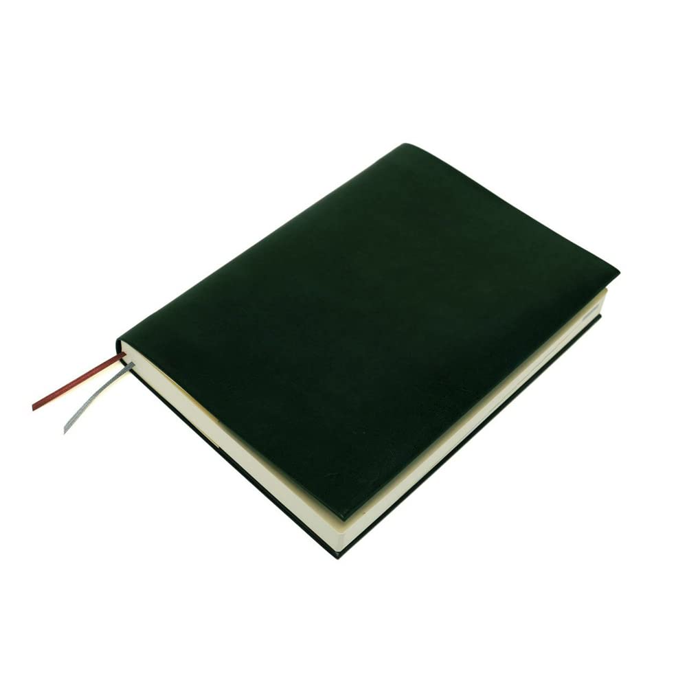 

Hobonichi Techo Cousin compatible A5 size with recycled leather cover and bookmark string Easy-care spin-on (Chrome Green)