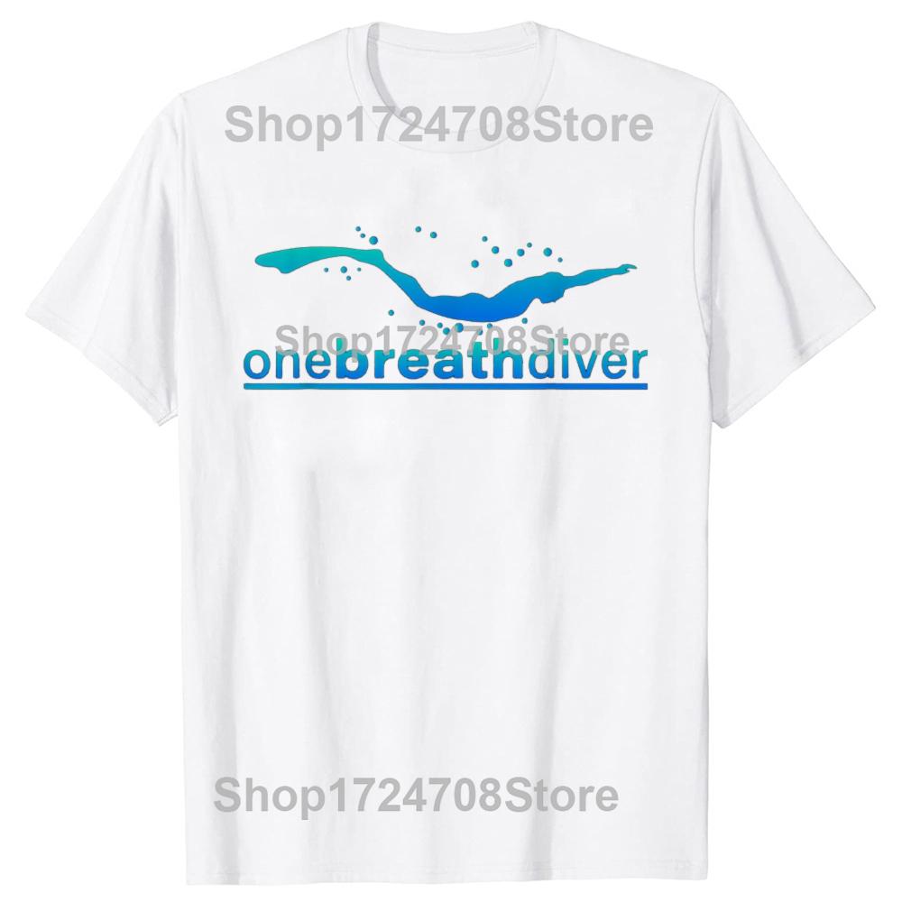 Funny One Breath Diver Freediving T Shirts Cotton Streetwear Short Sleeve Gifts Mens Fashion Casual Loose Oversized T Shirt