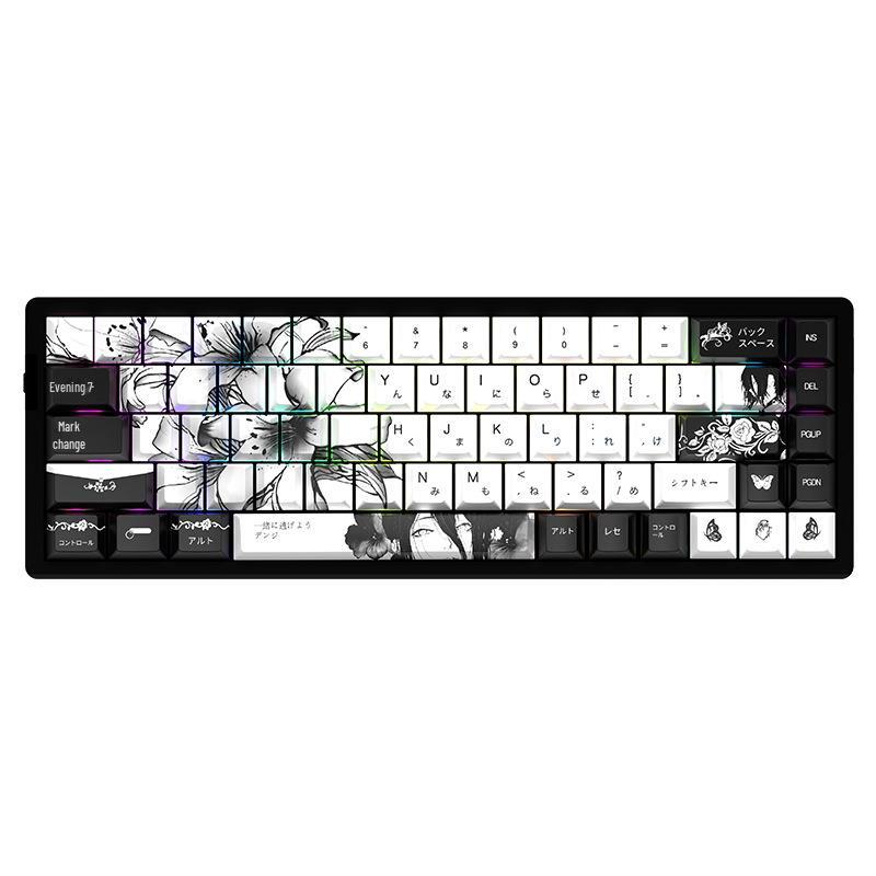 74-Key PBT Dye-Sublimated Keycaps, Original Height, Compatible with 60/61/68-Layout Mechanical Keyboards