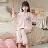 Girls Cotton Pajama Set Long Sleeve Hoodie Style Sleepwear Kids 8-14 Years Winter Home Wear