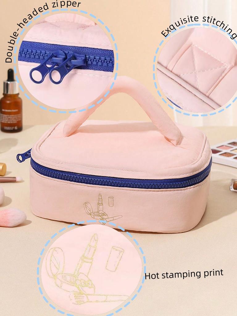 Large-capacity Makeup Bag, Skin Care Products, Toiletries Bag, Travel Hand-held Bag with Zipper, Portable Storage and Sealed