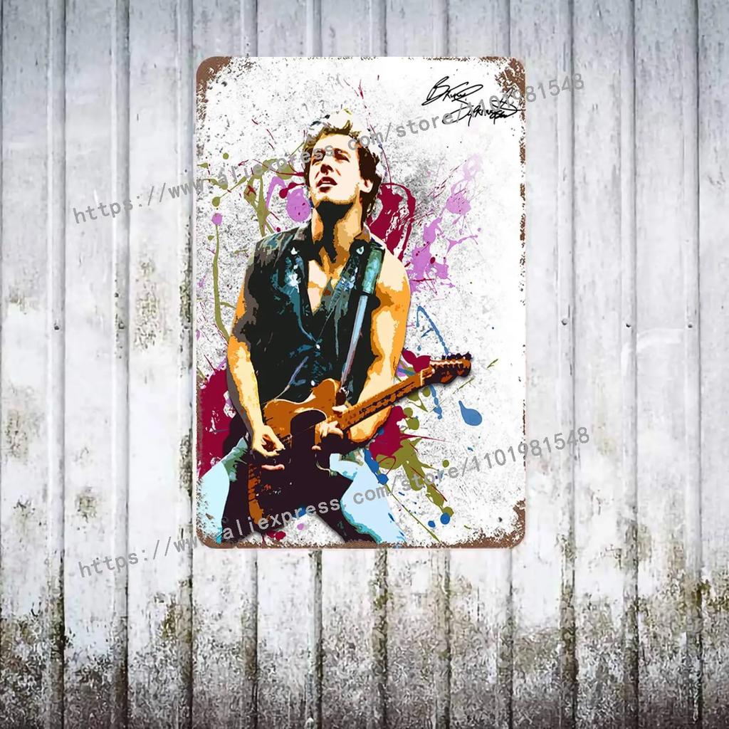Bruce Springsteen Kapela Dekorácia Plagát Vintage Plechová Tabuľa Kovová Tabuľa Dekoratívna Doska pre Pub Bar Pánska Jaskyňa Klub Nástenná Dekorácia