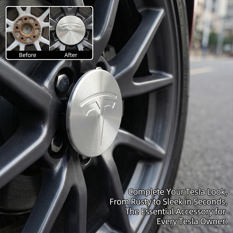 VCZRW1 4PCS 56MM Car Emblem Wheel Center Hub Cap Covers Auto Rim Cover For Tesla Model 3 / Y 2022 2021 Center Console Containersr