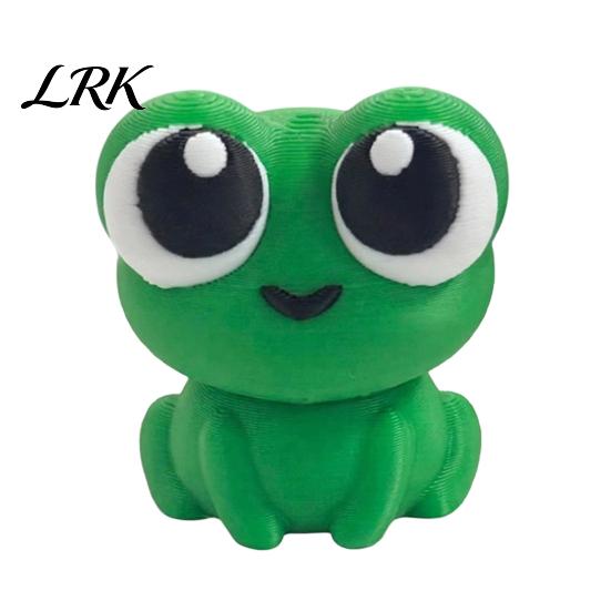 Round Soft Lines Frog Figurine Desktop Ornament, Big-Eyed Shape Figure, One-Piece Molding Healing Sculpture for Home Office Desk Bookshelf Statue зелёный