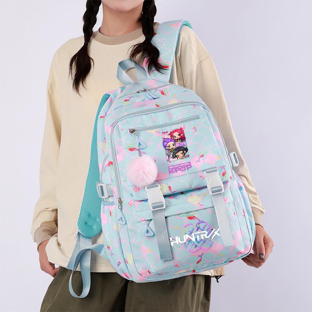 Anime KPOP Printed Backpack Large Capacity Bookbag Student Boy Girl Schoolbag Outdoor Large Capacity Waterproof Sports Laptop Travel Bag
