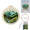 1set Spring/Summer Mountain and Sea Series Embroidery DIY Material Kit, including tools, suitable for beginners. Hand embroidery fabric materials.