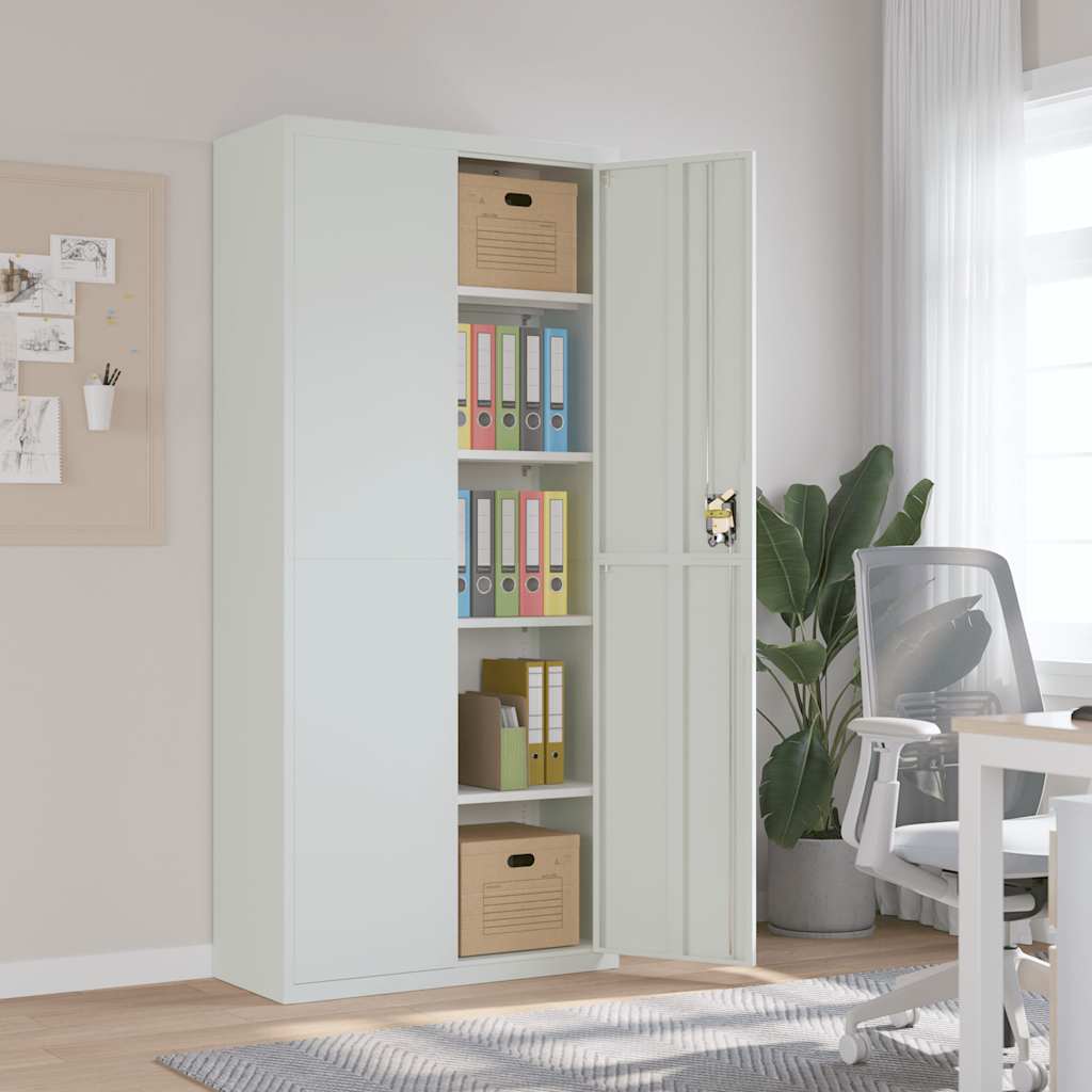Filing Cabinet Light Grey 90 x 40 x 200 cm Steel