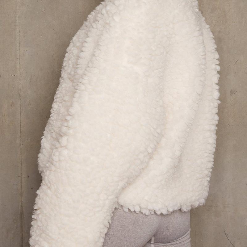 Winter Wool Short Coat Women Thicken Warm Long Sleeve Turtleneck Jackets Autumn Fashion Streetwear Ladies Overcoat