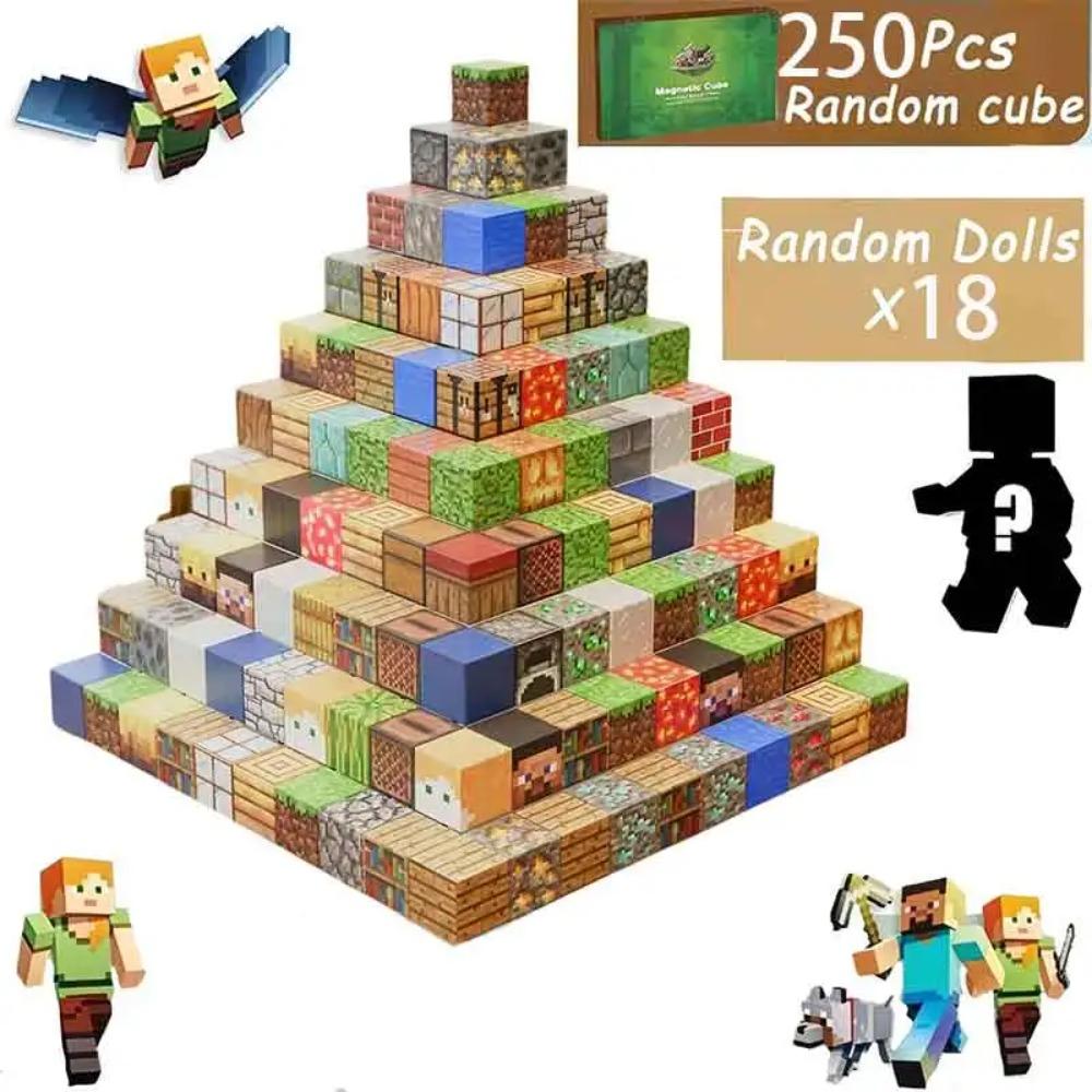 Magnetic Building Blocks Mine World Cube Magnet World Set for Kid Age DIY Model Children Stem Best Montessori Sensory Toy