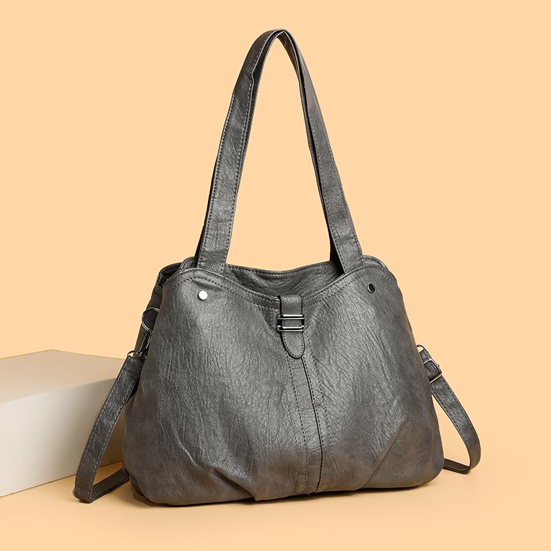 Dámská velkokapacitní taška přes rameno z měkké kůže, taška přes rameno, taška pro matky