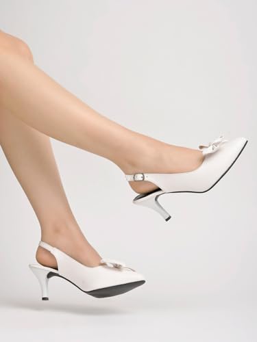 Shoetopia Girls B-433 White Heeled Sandal - 8 Uk (Girls-B-433-White) 8 UK