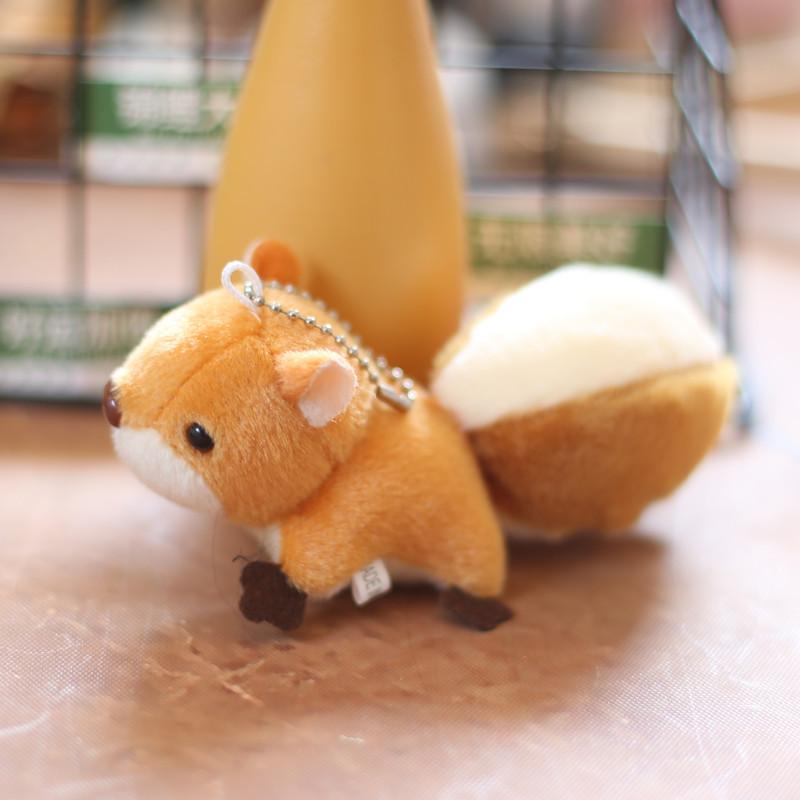 Cute Cute Big Tail Little Squirrel Pendant Plush Toy Doll Cartoon Bag Hanging Keychain Doll