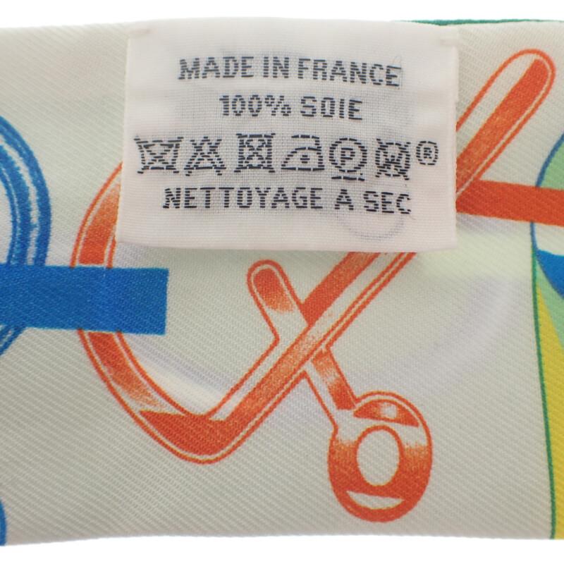 HERMES   scarf green/white silk Women