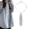 Fashionable Necktie Necklace Encrusted Crystal for Actor Actress Stage Shows Meetings Dinners Celebrations