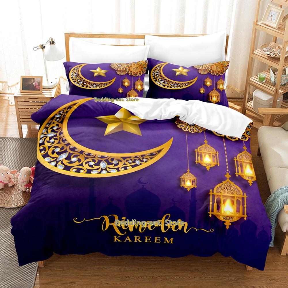 Ramadan Bedding Set Single Twin Full Queen King Size Bed Set Adult Kid Bedroom Duvetcover Sets 3D Print Anime Bed Sheet Set