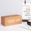 Wireless LED Wood Clock: Digital Alarm with Thermometer, Calendar & Charging Function
