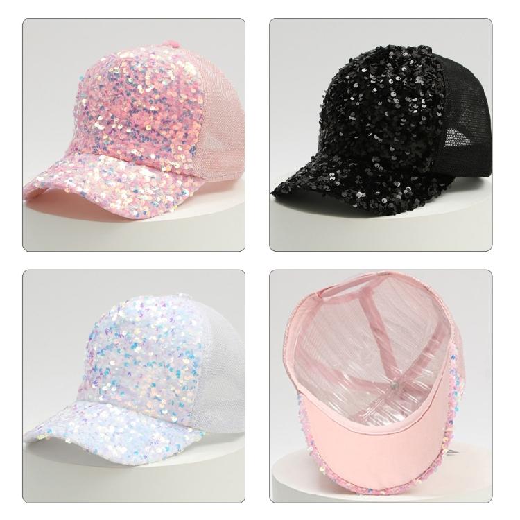 Outdoor Mesh Hat Adult Full Sequins Baseball Caps for Teen Travel Camping