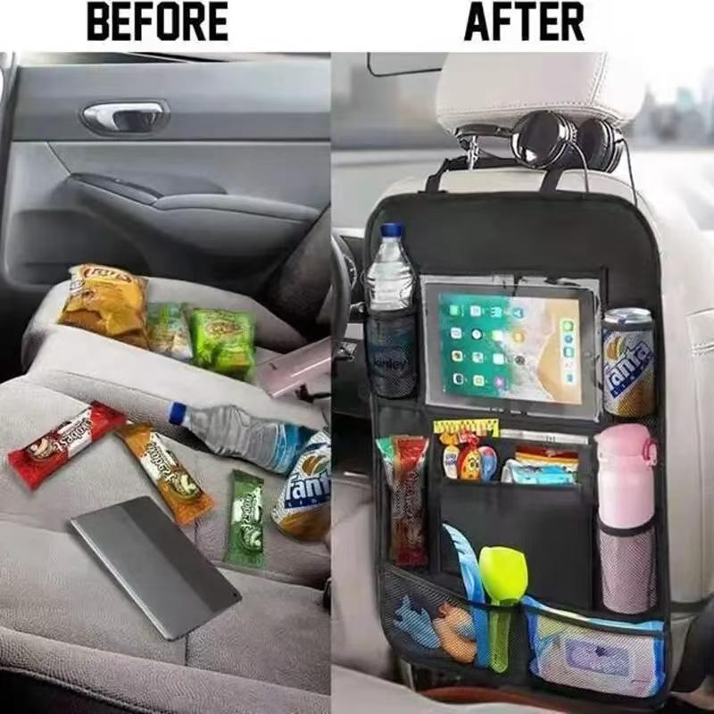 Autositz Aufbewahrungsorganizer Multifunktional Oxford Stoff Auto Rücken Mehrfachtasche Aufbewahrungstasche mit Touchscreen Tablet-Halter