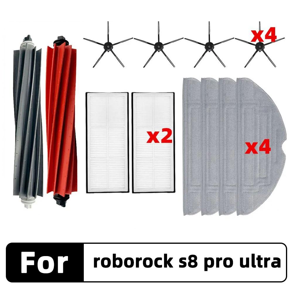 Compatible for Roborock S8 Pro Ultra, G20 A6900RR Main Side Brush Hepa Filter Mop Cloth Dust Bag Spare Parts Accessories
