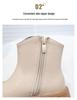 Beige Princess Ankle Boots for Girls - Soft Sole Leather, Non-Slip, 2025 New Style
