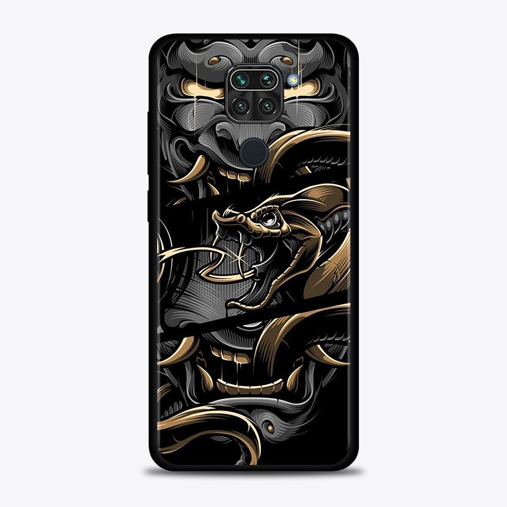 Case For Xiaomi Redmi Note 11S 11T 11 10 8 Pro 8 8T 9 9T 9S 10 Capa for Redmi K50 K40S K40 10 9A 9C 9 Japan Samurai Oni Mask