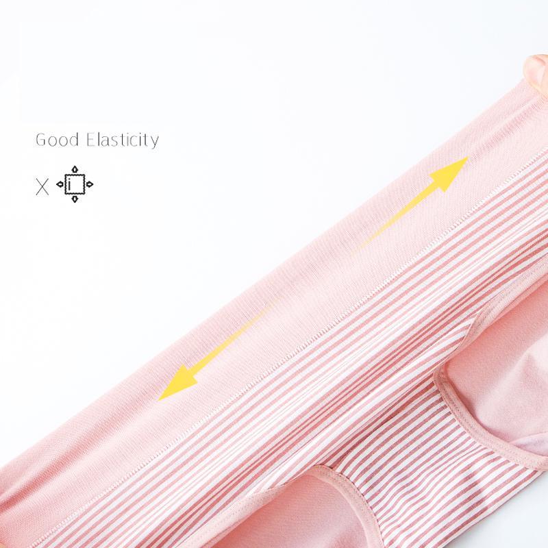 5 Stück Damen-Höschen mit hoher Taille, atmungsaktiv, weiche Baumwolle, Unterwäsche, niedlicher Druck, nahtlose Slips, Größe M-XL