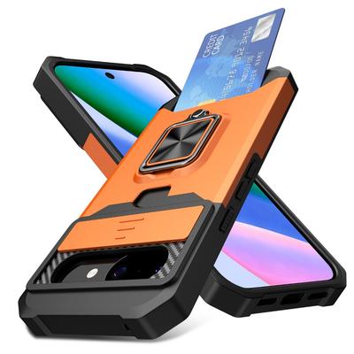 Custodia porta carte antiurto per Google Pixel 10A 9A 10 9 Pro XL 8 7A 7 6 A Pro Slot scorrevole per fotocamera Portafoglio Anello di supporto Copertura