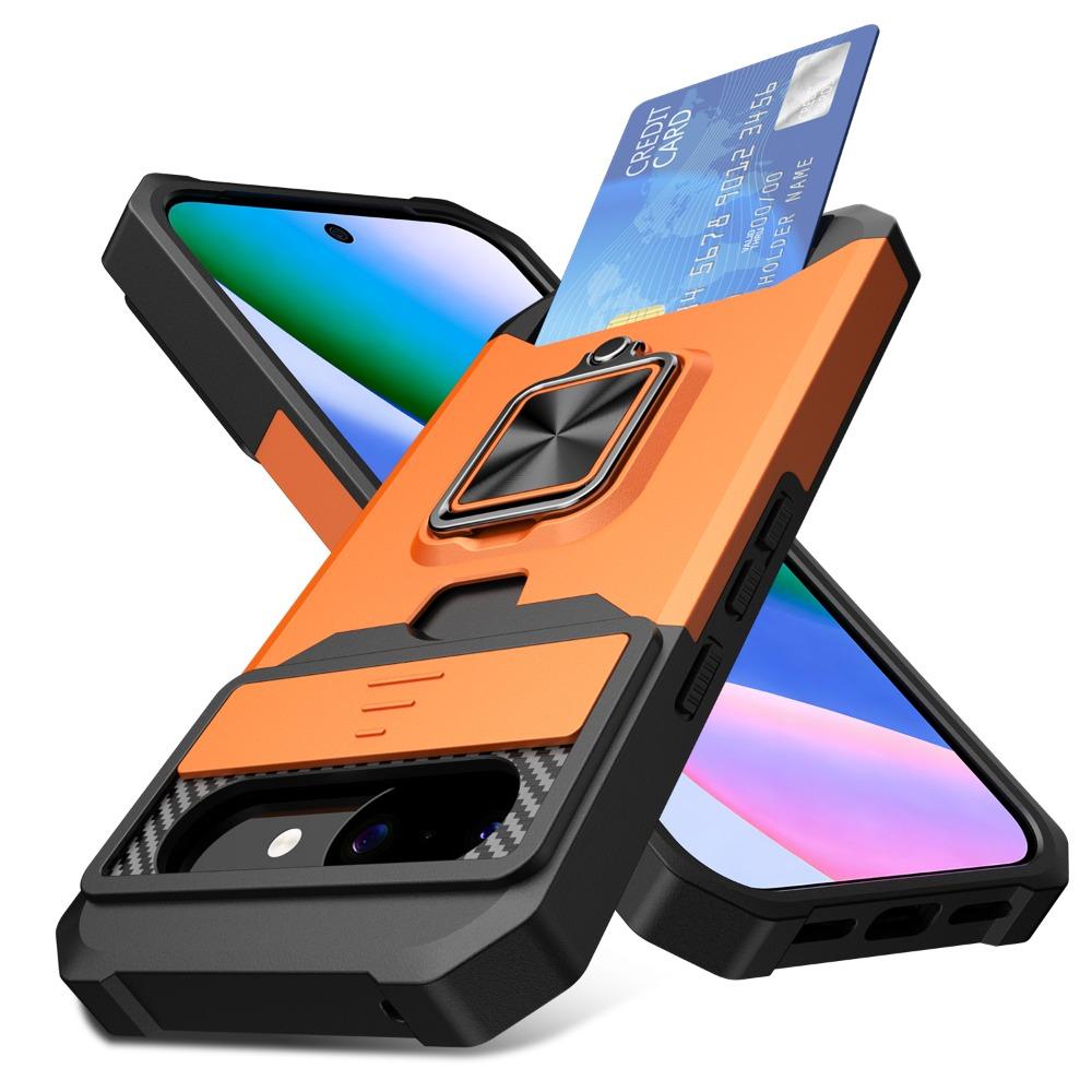 Shockproof Card Holder Case For Google Pixel 10A 9A 10 9 Pro XL 8 7A 7 6 A Pro Slide Camera Slot Wallet Protect Ring Stand Cover