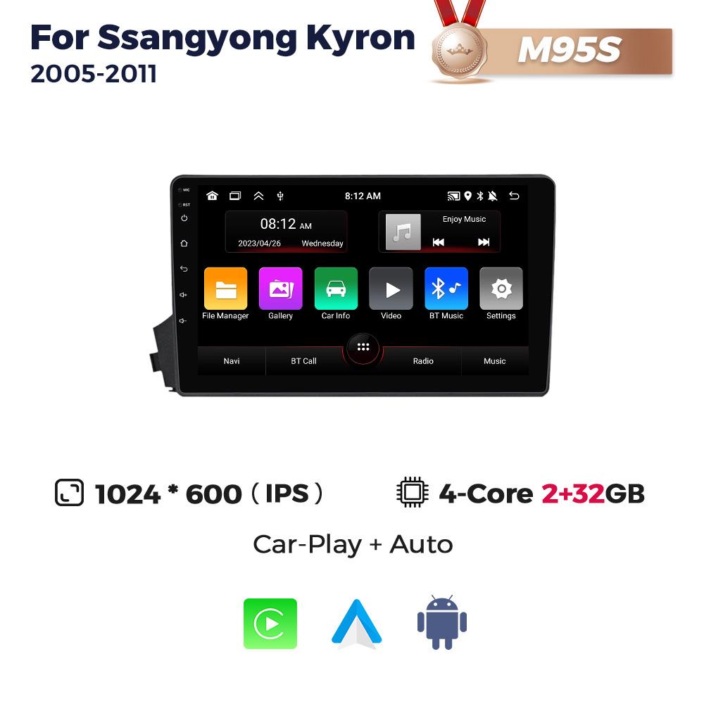 Navifly Wireless Carplay Android Auto Car Radio 2Din Stereo For SsangYong Kyron Actyon 2005-2011 GPS Head Unit Multimedia Player