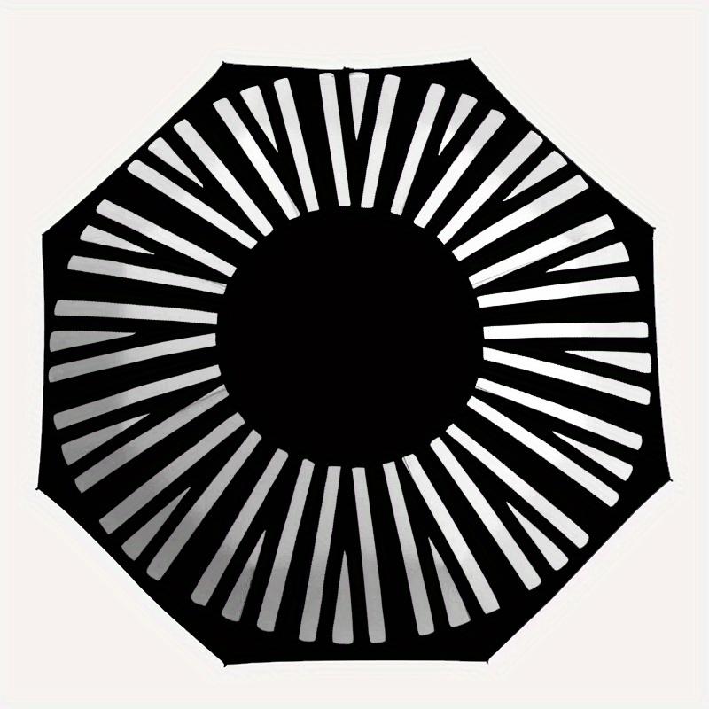 Abstract Circular Patterned Wheel DesignUmbrella, Portable 3-FoldCompact Umbrella for Men & Women Gift